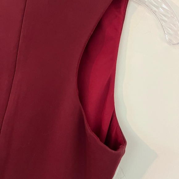Adelyn Rae Burgundy Ponte Knit Sleeveless Career lined dress size Small - Picture 7 of 12